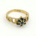 9ct Gold Sapphire Daisy Ring