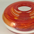 David Reade  Glass Red Orange Swirl Vase 1985
