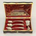 Hallmarked Silver and Tortoiseshell Box With Dutch Silver Tea Spoon Set