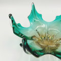 Murano Green  Flame Glass Bowl