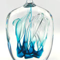 Teardrop Shaped Art Glass Sculpture Studio Ahus Dreutler 1989