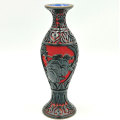 Cinnabar Hand Carved Dual Tone Vase 18cm