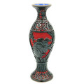 Cinnabar Hand Carved Dual Tone Vase 18cm