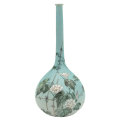 Meiji Period Antique Japanese Sharkskin Glazed Takeuchi Chubei Cricket and Floral Vase
