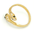 18ct Gold Snake Ring Diamond and Sapphire