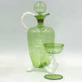 Art Deco Bimini Lauscha Dancer Glass Decanter Set Austria 1920