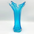 Murano Turquoise Flame Glass Vase 20th