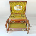 Victorian Walnut Velvet Lined Jewellery Box C1897