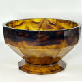 Davidson Art Deco Glass Bowl Amber Cloud