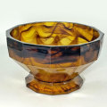 Davidson Art Deco Glass Bowl Amber Cloud