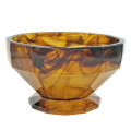 Davidson Art Deco Glass Bowl Amber Cloud
