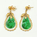 Jade 14 Carat Gold Earrings
