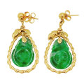 Jade 14 Carat Gold Earrings