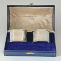Pair Hallmarked Silver Boxed Serviette Rings Birmingham 1889