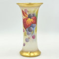 Royal Worcester Trumpet Vase Hand Painted Blackberries By Kitty Blake 1897