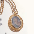 Victorian Pendant and Chain 18 Carat Gold Maria Antionette