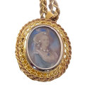 Victorian Pendant and Chain 18 Carat Gold Maria Antionette