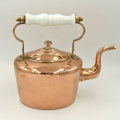 Vintage Copper Kettle Ceramic Handle 20th