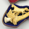 Meerschaum Pipe Rearing Horse  In Original Box