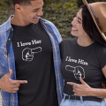 I Love Him - I love Her Matching Couples T-Shirts