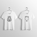 King  Lion and Queen Lioness  Couples V-neck T-Shirts