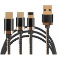 Treqa  CA-830  3 in 1 Cable 3.1A Type C, V8 And Lightning To USB