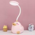 CS281 USB Rechargeable Duck Table Lamp 2 Settings With Pencil Holder