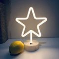 B-3 USB DC Cable Or Battery Operated Pentagram Neon Lamp With Base