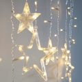 ZYF-12 Moon And Stars Fairy String Light White With Tail Plug Extension 8 Mode Settings 3M