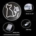 FA-A18 Cat Shaped LED Neon Sign Wall Hanging Lamp USB And Battery Operated