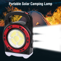 FA-6678C 20W Solar Powered Portable COB Light With 3 Light Sources and USB Charging