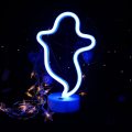 B-25 USB DC Cable Or Battery Operated Ghost Neon Lamp With Base And On/Off Switch