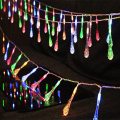 FA-LC46C Solar Powered Water Droplet Bulb Fairy String Lights RGB