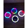 A4S Rechargeable RGB LED Ring Mobile Phone Selfie Ring Flash Lens 3-level Brightness Clip-on Mirror