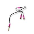 AB-S680 3.5mm Male Jack To Earphone And Microphone Female Aux Cable