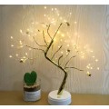 D-4 72 LED Star Gold Leaves Tree Table Lamp With Base USB DC /Battery Operated