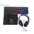 JG1200 4 in 1 Gaming RGB Piece Set Wired Back-Light Keyboard+Mouse+Headphone+Mouse Pad