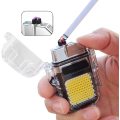 FA-WJ-990 Rechargeable Mini Hook Flashlight With Lighter Clear Case + Type C Charger Cable