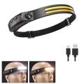 FA-689-2 Rechargeable Wave Induction White COB + Yellow COB 210 Wide Angle Headlamp with Type C C...