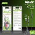 Wolulu AS-51190 Male 3.5mm To Male 3.5mm + Type C Cable 1.2m