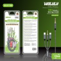 Wolulu AS-51188 Male 3.5mm To Lightning + Type C And 3.5mm Cable 1.2m