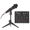 V8S Audio Mixer with BM800 Condenser Microphone Live Sound Card