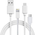 Treqa CA-820 Data &, Charging Cable 3 in 1 Lightning Pin, V8 And Type C 2A