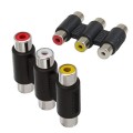 3 RCA Female TO 3RCA Female Adapter Pack Of 100