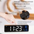 DS-6625 Rechargeable 25.5cm LED Digital Alarm Clock With Temperature+Day+Month And Date