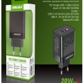 Wolulu AS-51400 PD 20W+ QC3.0 USB Fast Smart Wall Charger 18W