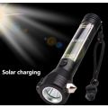FA-T09 Solar Powered Dual USB Charging Glare Aluminum Alloy Flashlight