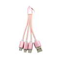 Larry's Digital Accessories - Keyring USB Cable 3 in 1 - Pink