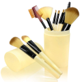 Glam Beauty - Make-up Brush Set Of 12 - Cream Cylinder Case