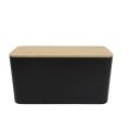Haus Republik - Cable Cord Concealing Box with Bamboo Lid - Small - Black